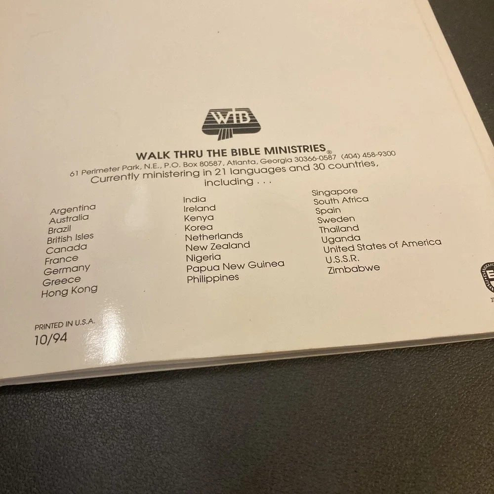 Walk Thru the New Testament Bible Ministries Survey Seminar Notebook VTG 1994